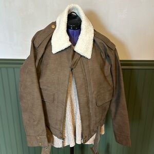 Universal Threads New Faux Leather Pleather Brown Bomber Jacket Coat Womens XL